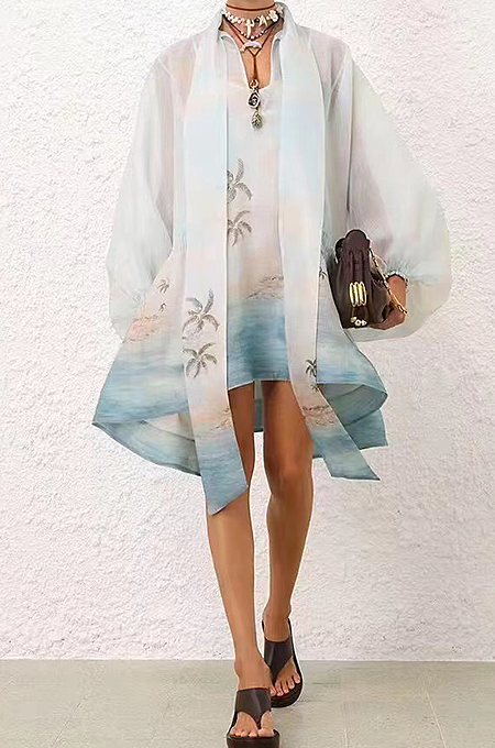 Zimmerman 'Jata' Palm Printed Dress