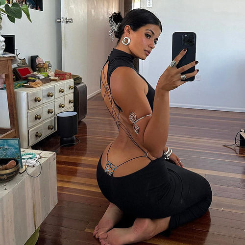 'Jarra' Backless Butterfly Dress