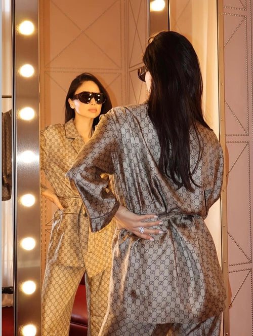 Gucci Monogram Silk Pajama Set