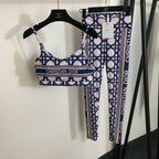 Dior Printed Legging Suit Set with Tank Top
