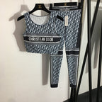 Dior Monogram Printed Leggings Pants Set
