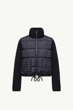 Moncler Knit-Sleeve Down Jacket with Patch Pockets