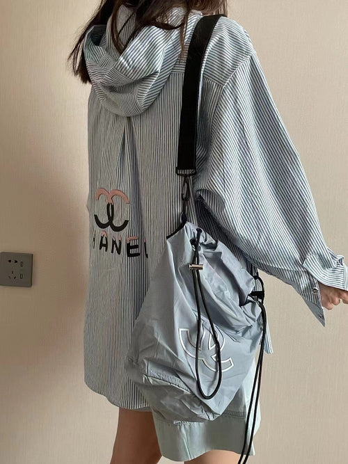 CC Striped Shirt Hoodie Top