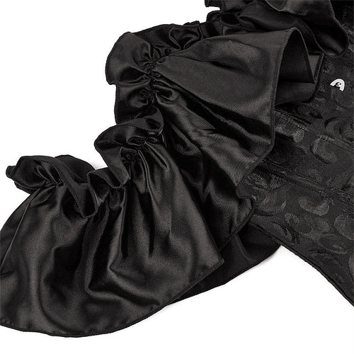 Baroque Ruffle Off-Shoulder Brocade Corset