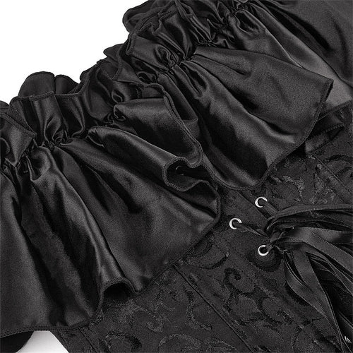 Baroque Ruffle Off-Shoulder Brocade Corset