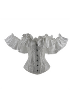 Baroque Ruffle Off-Shoulder Brocade Corset