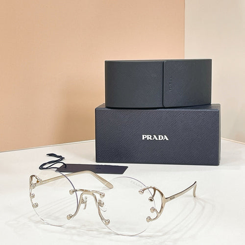 Prada Aurelia Stud Rimless Sunglasses