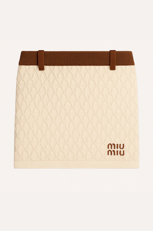 Miu Muse Quilted Knit Mini & Bandana Set