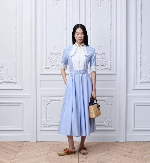 Dior — “Bleu Discipline” Structured Midi Dress