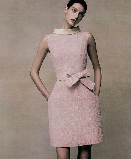 Curiel — “Hepburn Reverence” Flocked Jacquard Mini Dress