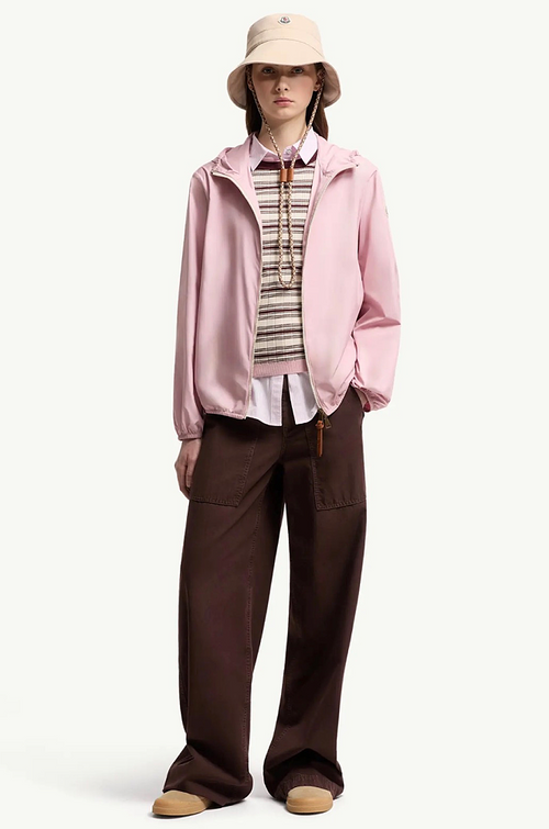 Moncler “Fegeos” Rosé Airlight Hooded Jacket