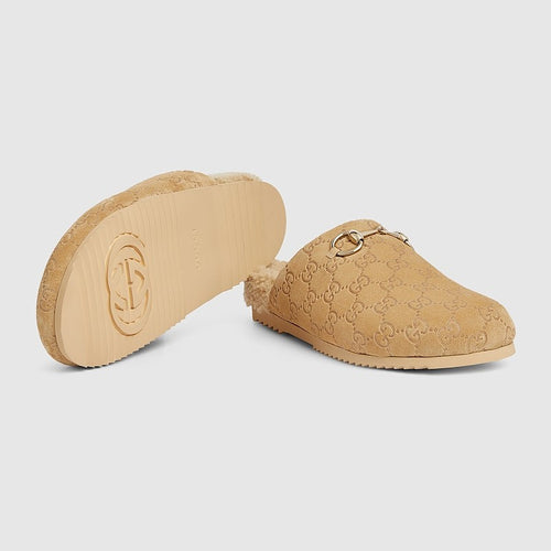 GG Shearling Mules