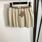 Miu Miu Knit Pleated Mini Skirt — Cream (Skirt Only)