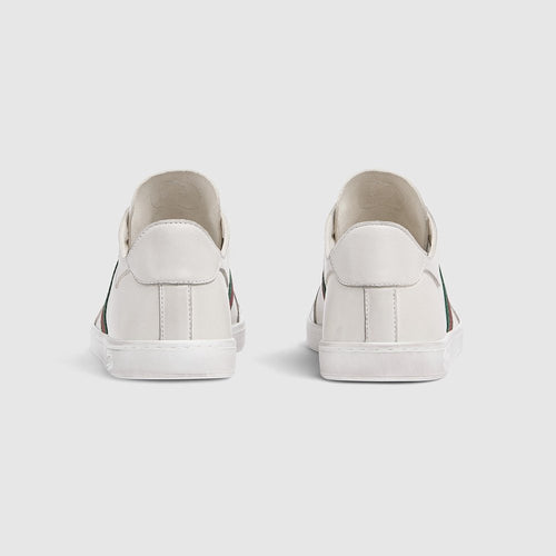 Gucci Ace Leather Web Sneaker (White)