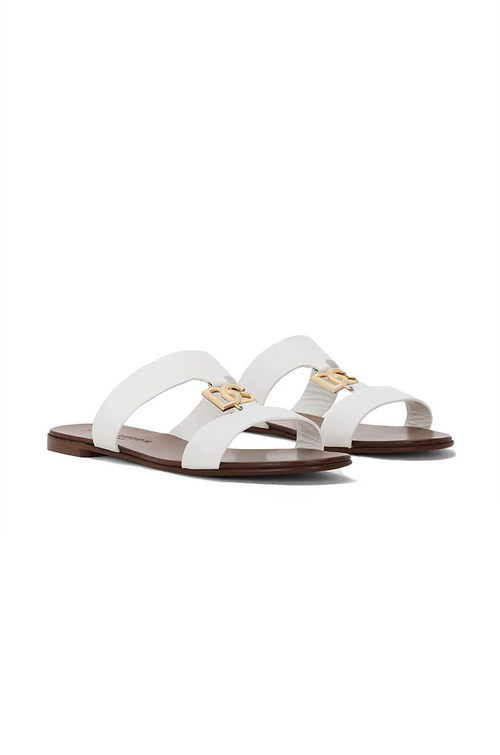 Dolce & Gabbana Bianca Logo Slide Sandal
