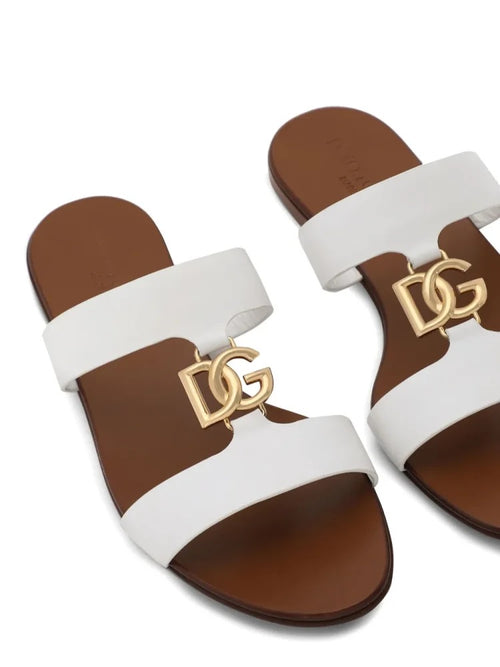 Dolce & Gabbana Bianca Logo Slide Sandal