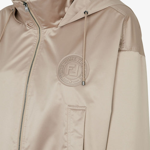 Fendi Roma Satin Logo Hooded Jacket