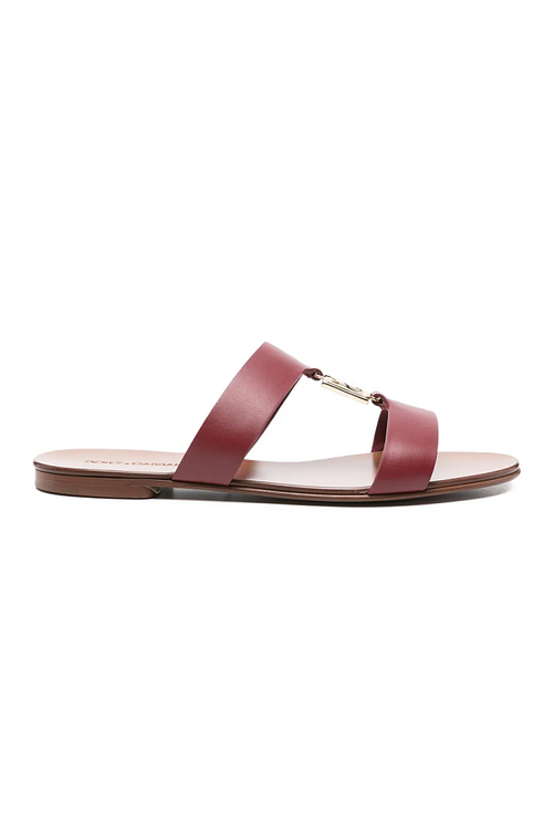 Dolce & Gabbana “Rosso Bianca” Logo Slide Sandal