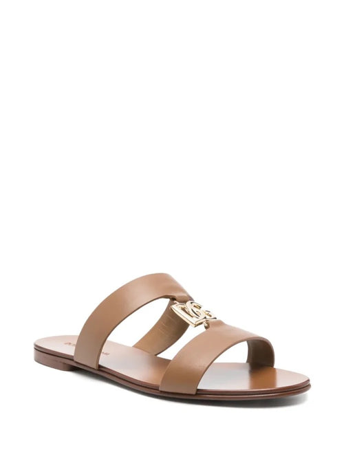 Dolce & Gabbana “Caramel Bianca” Logo Slide Sandal