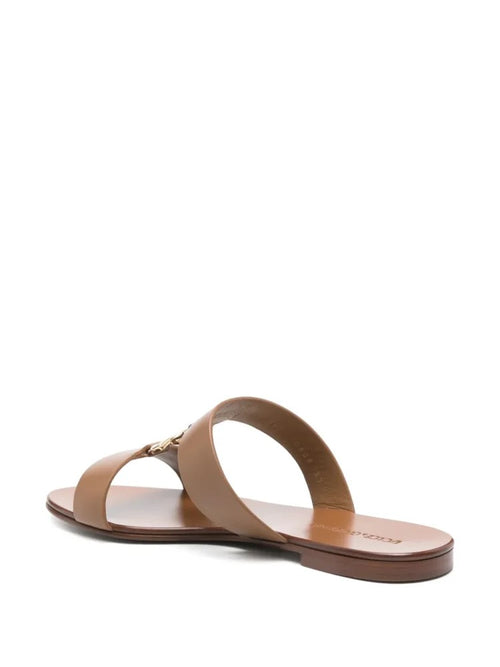 Dolce & Gabbana “Caramel Bianca” Logo Slide Sandal