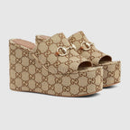 Gucci “Heritage Ascend” Monogram Wedge Mule