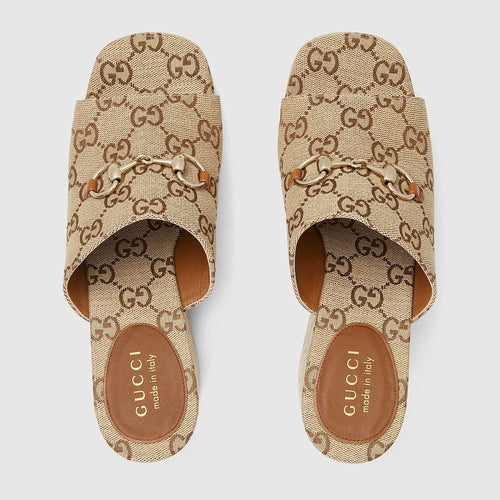Gucci “Heritage Ascend” Monogram Wedge Mule