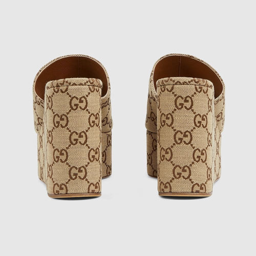 Gucci “Heritage Ascend” Monogram Wedge Mule