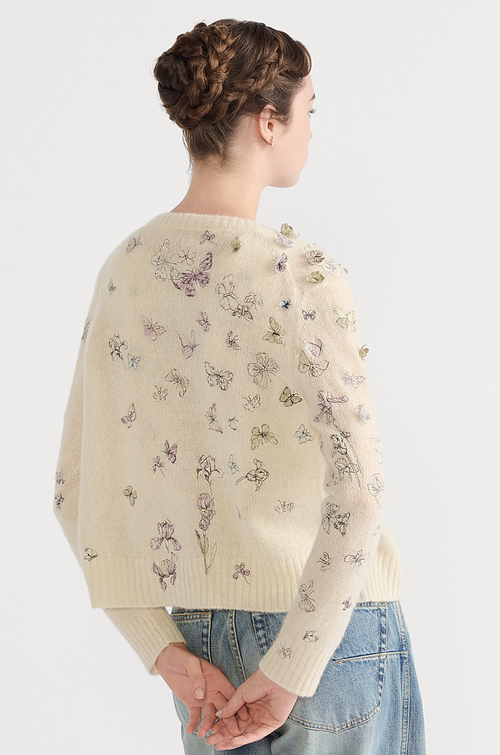 Christian Dior Butterfly Embroidered Knit Cardigan
