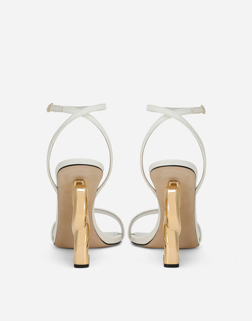 Dolce & Gabbana “Bianca Icon Heel” Sculptural Sandal