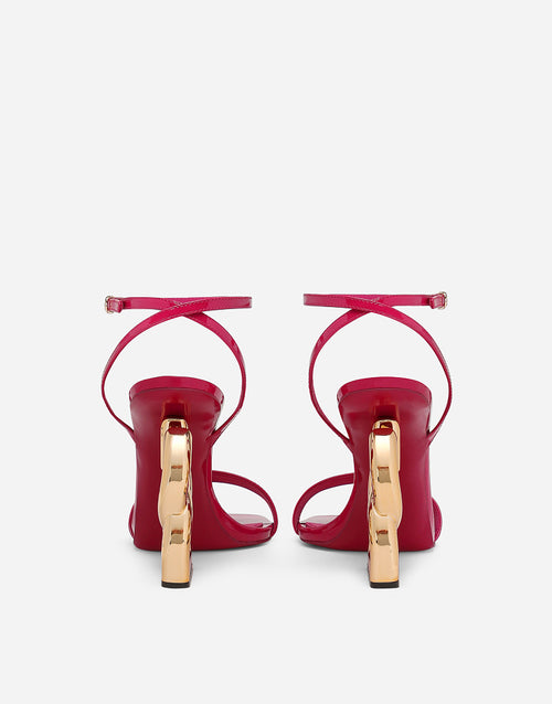 Dolce & Gabbana “Imperial Rosso DG” Sculptural Heel Sandal