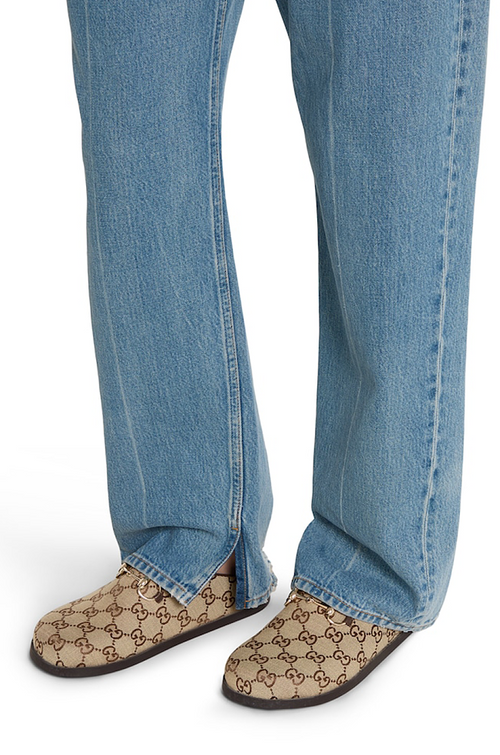 Gucci GG Supreme Horsebit Canvas Mules