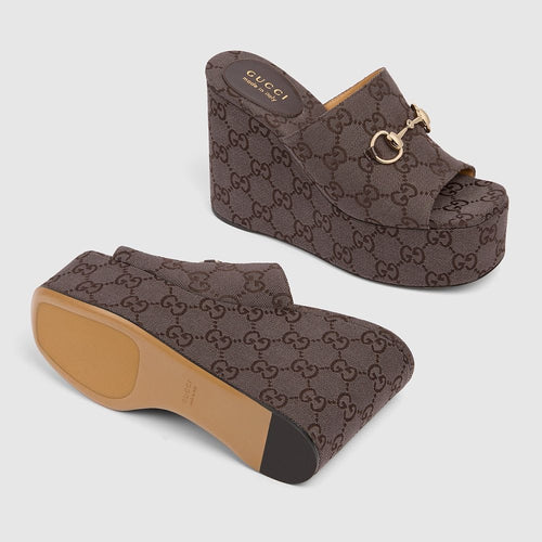 Gucci “Noir Monogram Ascend” Platform Mule