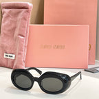 Miu Miu Oval Acetate Sunglasses
