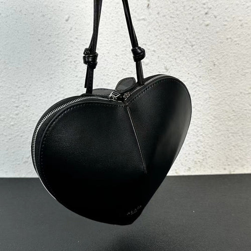 Alaïa Paris Heart-Shaped Patent Leather Crossbody Bag