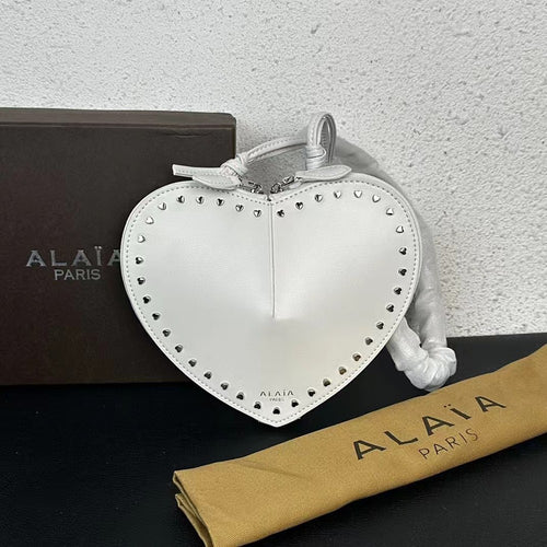 Alaïa Paris Heart Studded Leather Crossbody Bag