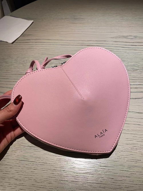 Alaïa Paris Heart-Shaped Patent Leather Crossbody Bag