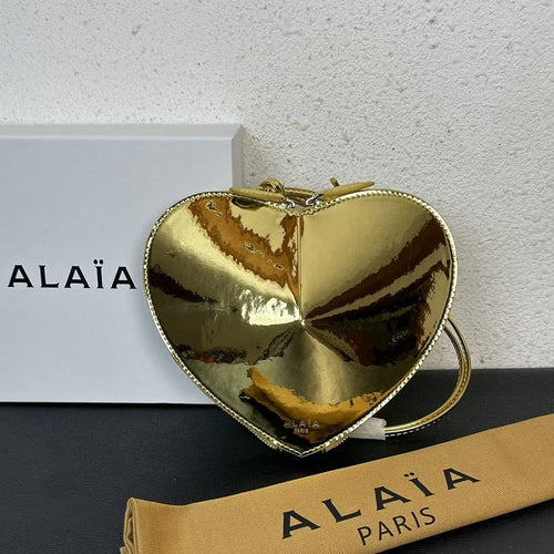 Alaïa Paris Heart Studded Leather Crossbody Bag