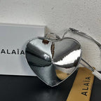 Alaïa Paris Heart Studded Leather Crossbody Bag