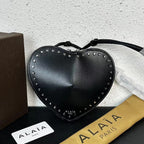 Alaïa Paris Heart Studded Leather Crossbody Bag