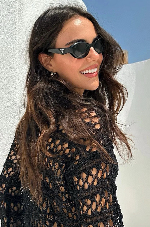 PRADA Oval Acetate Statement Sunglasses