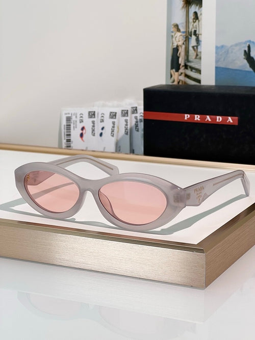 PRADA Oval Acetate Statement Sunglasses