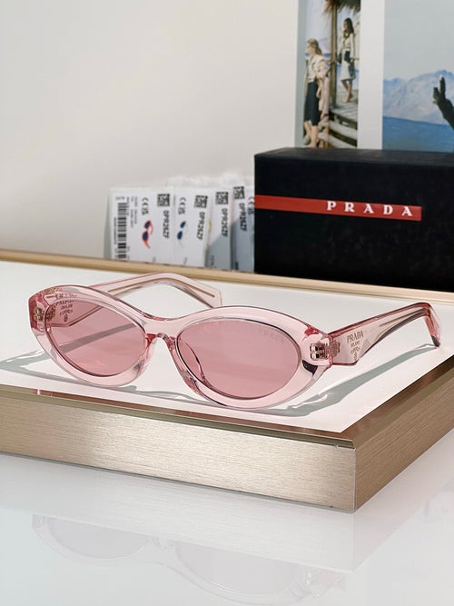 PRADA Oval Acetate Statement Sunglasses