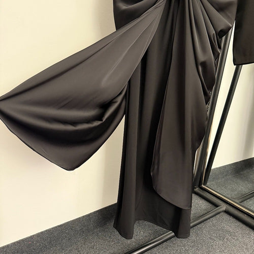 Christian Dior “L’Obscur Drapé” Sculpted Evening Dress with Gold Medallion Detail