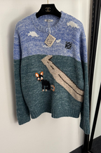 LOEWE “Camino de Nubes” Intarsia Landscape Knit Sweater