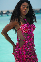 'Freya' Rhinestone Halter Dress
