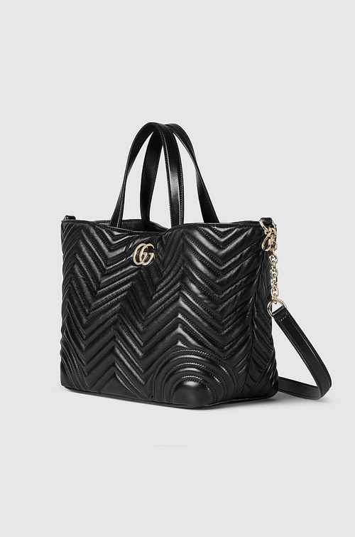 Gucci GG Marmont Black Matelassé Leather Tote