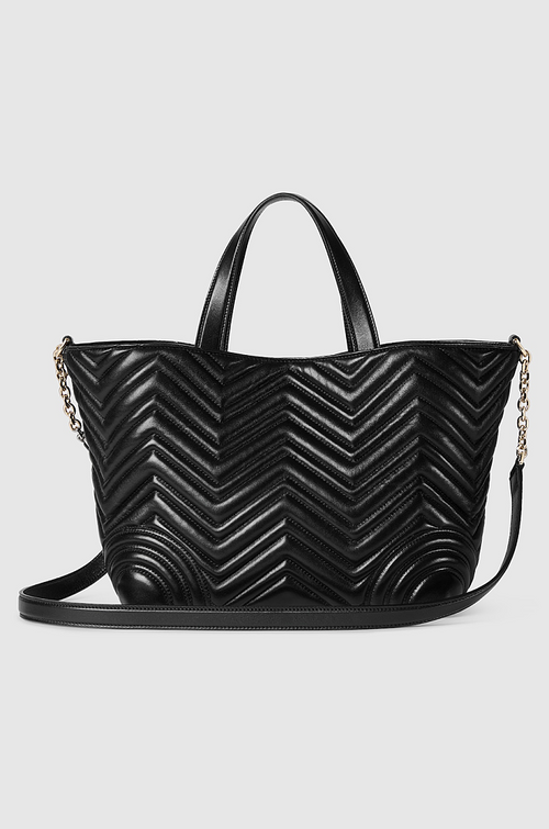 Gucci GG Marmont Black Matelassé Leather Tote