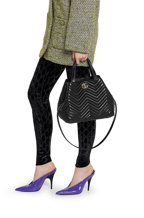 Gucci GG Marmont Black Matelassé Leather Tote