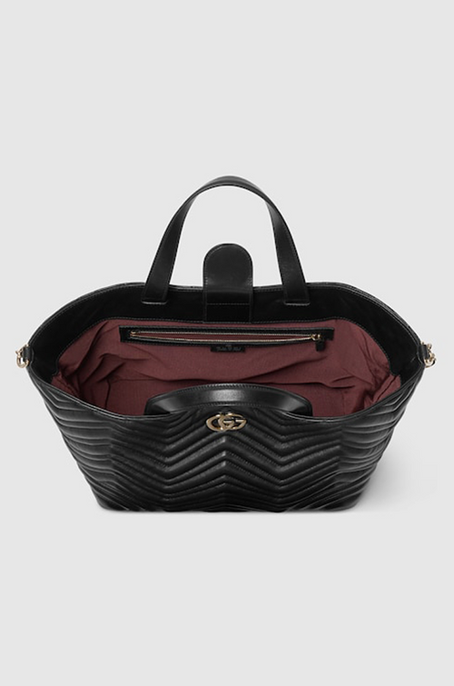 Gucci GG Marmont Black Matelassé Leather Tote
