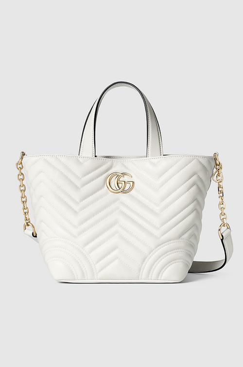 Gucci GG Marmont Matelassé Leather Tote in White